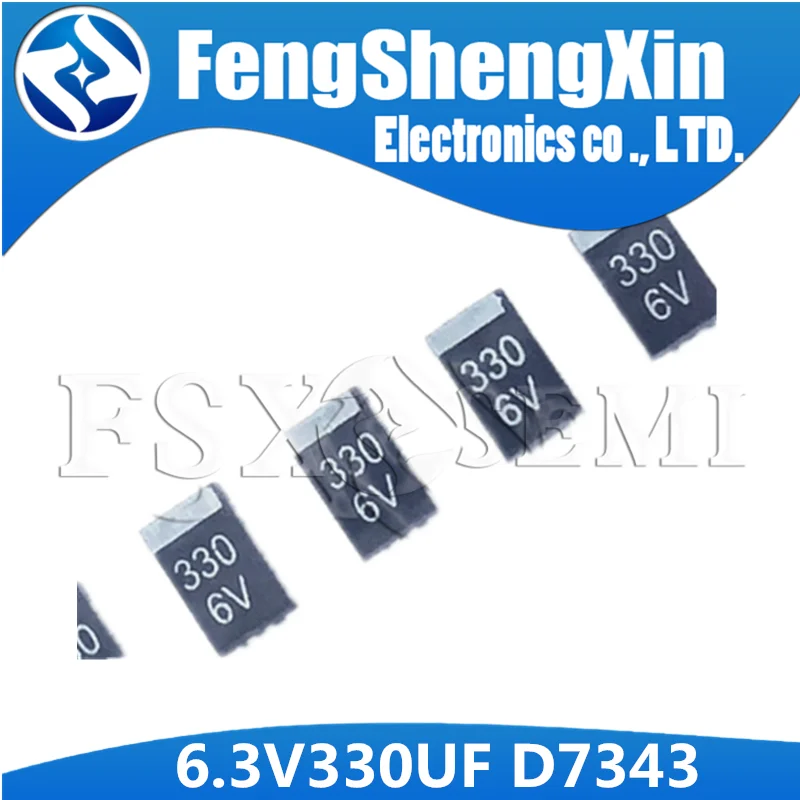 20 sztuk/partia SMD 6.3V 330UF 6v kondensator tantalowy niski ESR 330UF 4TPB330M 7343 może zastąpić OE128 OE907 0.8