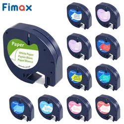 Fimax 1 pçs 91200 91201 91330 dymo 12mm etiqueta compatível para dymo letratag fita 12267 fabricante de etiquetas de plástico 91203 16951 fita de etiqueta