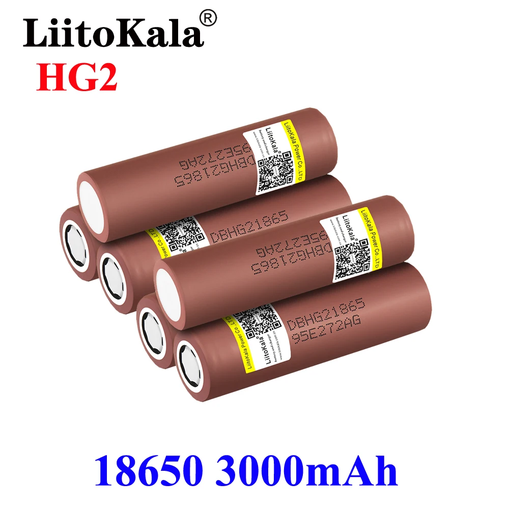 Gorący LiitoKala nowy oryginalny 3.7v 18650 HG2 3000mAh litowo akumulatory ciągłe rozładowanie 30A dla Drone elektronarzędzia