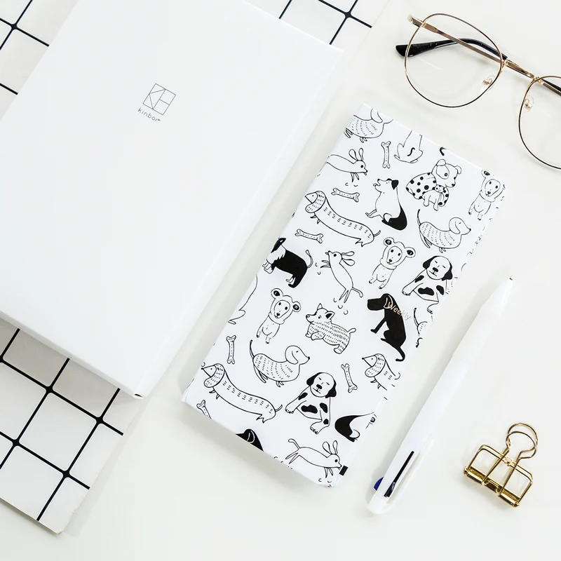 Kintrees-مجموعة دفتر ملاحظات أسبوع ، دفتر ملاحظات محمول ، مخطط جلد ، دفتر ملاحظات للسفر ، حساب يدوي ، كتاب ، نمط Ins ، صندوق هدايا عملاق