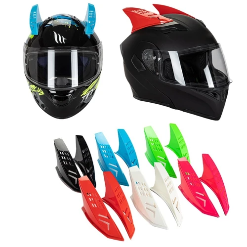 2 uds. De bocina decorativa para casco de moto, pegatina para casco de moto, decoración para deportes de nieve