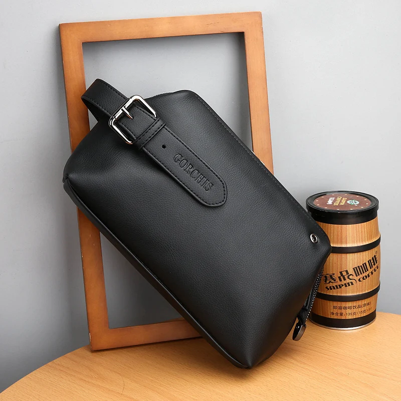 Fashion Brand Design Men\'s Clutch Bags High Quality Leather Men Business Handbags Casual Trip Clutches Wallets Toiletry Bag Zip