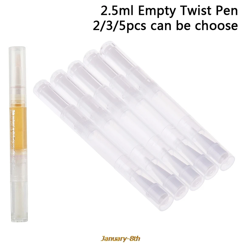 Empty Twist Pen Nail Oil Pen Cuticle Revitalizer Nail Art Treatment Manicure Soften Pen Tool Nail Cuticle Oil Pen 2/3/5pcs