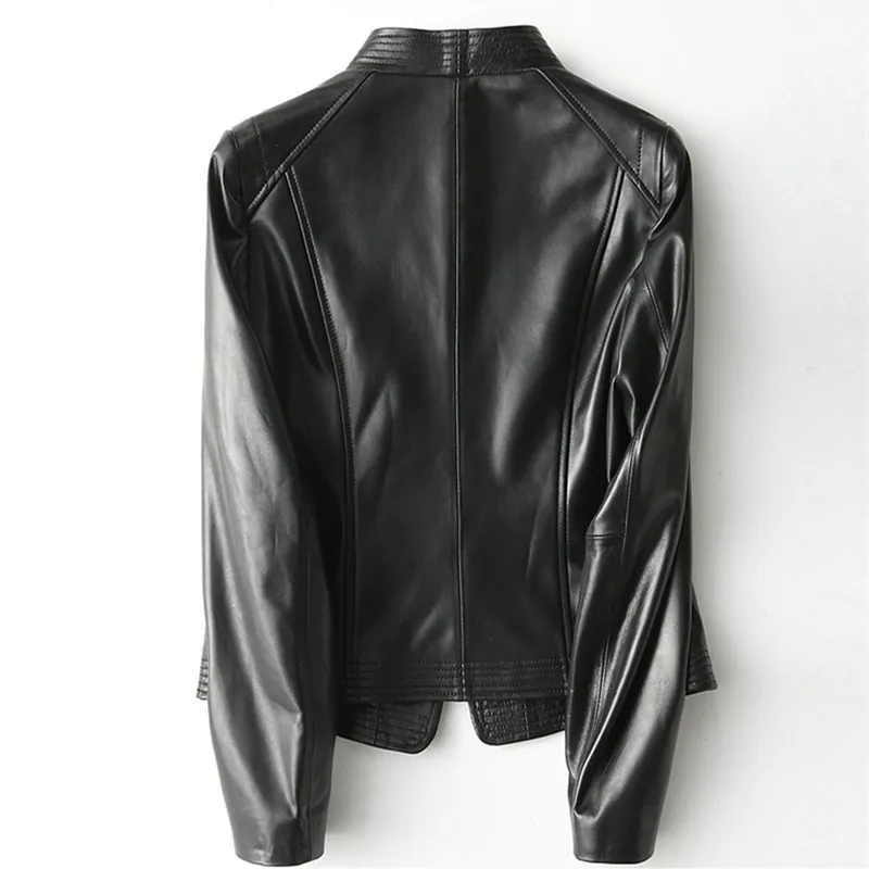 

Genuine Leather Jacket Women Montone Jacket Real Sheepskin Coat Female Spring Autumn Slim Short Outwear Clothes LWL1448