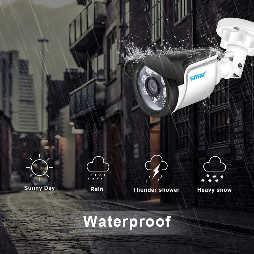 Smar CCTV Camera Security System Kit 4CH 720P/1080P AHD Camera Kit 5 in 1 Hybrid DVR telecamera impermeabile visione notturna allarme e-mail