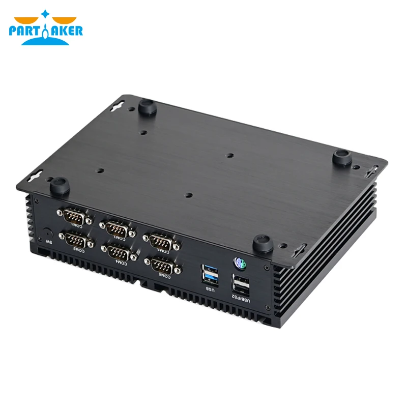 Fanless อุตสาหกรรม Mini PC Intel i7 8550U i5 8250U i7 6500U i5 7267U 2 * intel i211 6 * COM RS232 RS422 RS485 มินิคอมพิวเตอร์ HTPC