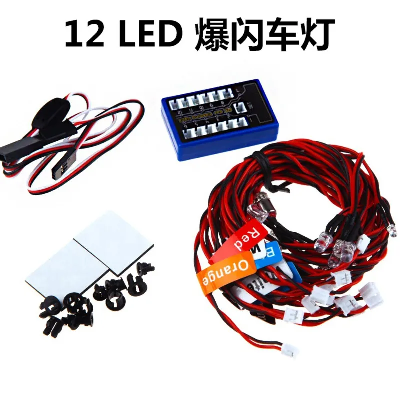 Lampe RC modèle de télécommande, Simulation Flash 12Led 1:10, groupe de lumières Led pour voiture 1/10 1/8 HSP Traxxas TAMIYA CC01 D90 SCX10