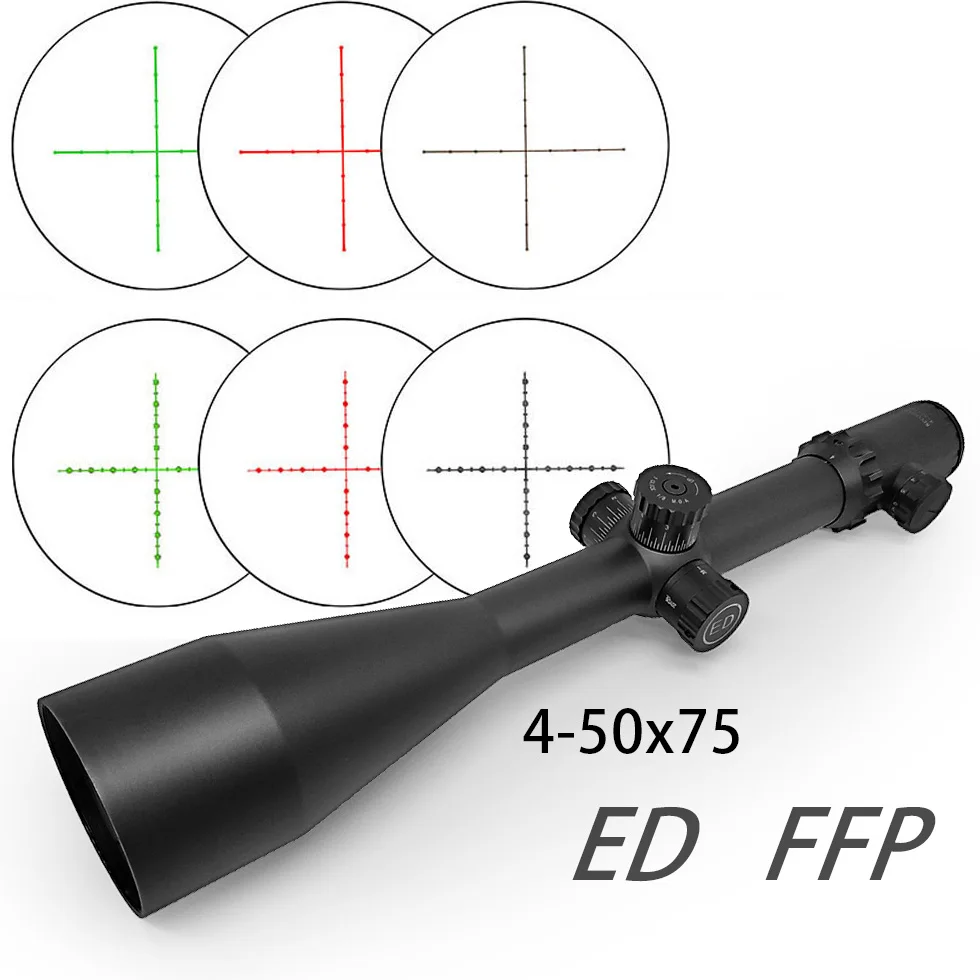 

SECOZOOM FFP 4-50x75 Optics ED Lens Illuminated Riflescope First Front Focal Plane Glass-Etched 35mm Rifle Scope