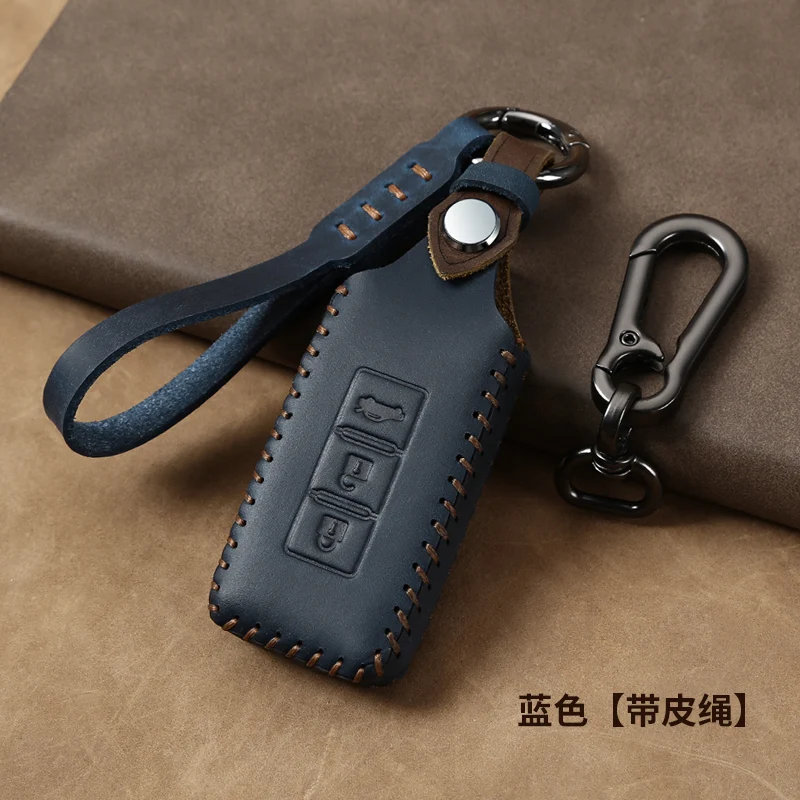 New Pattern Car Key Case Key Chain Bag cow leather for Mitsubishi Outlander ASX Pajero Eclipse Lancer Accessories