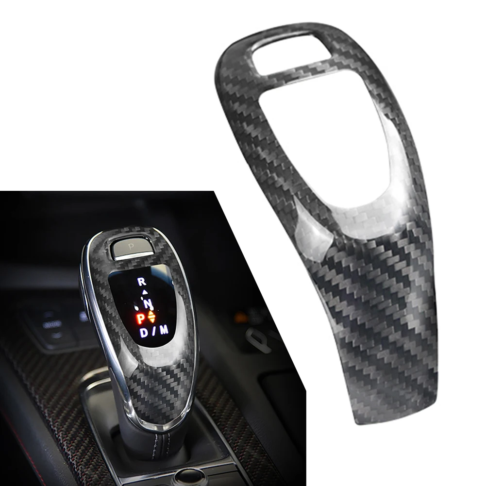 

Car Gear Shift Knob Cover Sticker Trim Real Carbon Fiber Accessories For Cadillac CT5 2020 2021