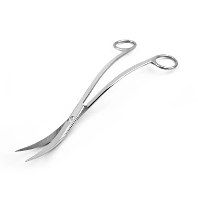 9.8"Stainless Steel Wave Scissors Aquarium Tank Aquatic Plant Tongs Curved Aquarium Clean Water Grass Scissors Tools