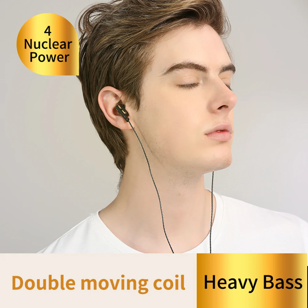 Origqkz CK3 Earphone Berkabel Stereo Bass Drive Ganda Headset Olahraga In-Ear dengan Mikrofon Headset Gaming Earbud Mini Fon De Ouvido QKZ