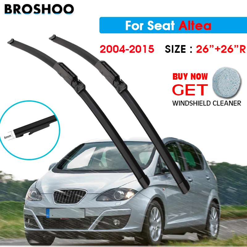 

Car Wiper Blade For SEAT Altea 26"+26"R 2004-2015 Auto Windscreen Windshield Wipers Blades Window Wash Fit Claw Arms