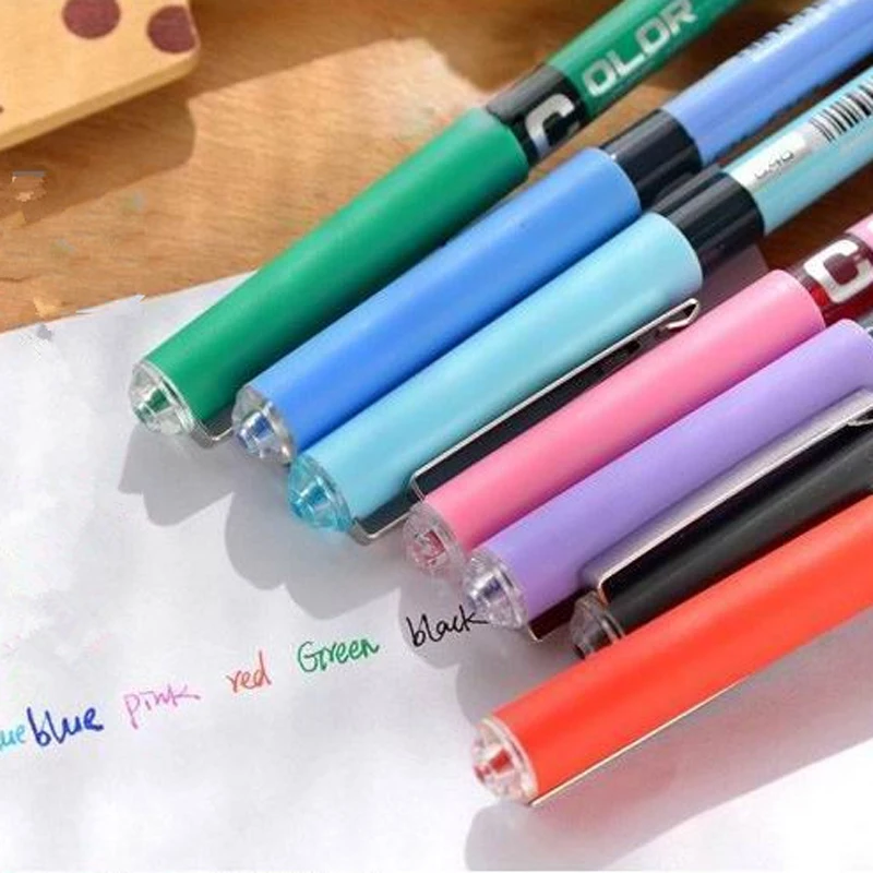 High Quality Needle Gel Pens 0.5mm Finance Dedicated Color Pen Water Stationery Office School Supplies Gift New Ink Pen