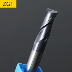 ZGT Fresa CNC Endmill HRC50 2 플루트 합금 초경 밀링 텅스텐 스틸 밀링 커터 엔드 밀 금속 커터 4mm 6mm 8mm 10mm