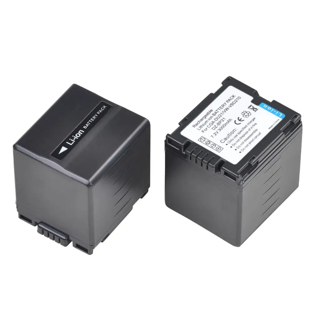 2X3000mAh CGA-DU21 VW-VBD210 DZ-BP21 Bateria do PANASONIC CGR-DU06 DU07 DU14 NV-GS10 CGA-DU12 GS100K GS17E + Ładowarka