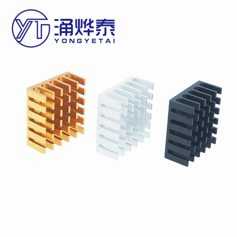 

YYT 5PCS Heat sink 22*22*10MM broken slot silver/black/gold high-quality radiator for routing CPU, etc.