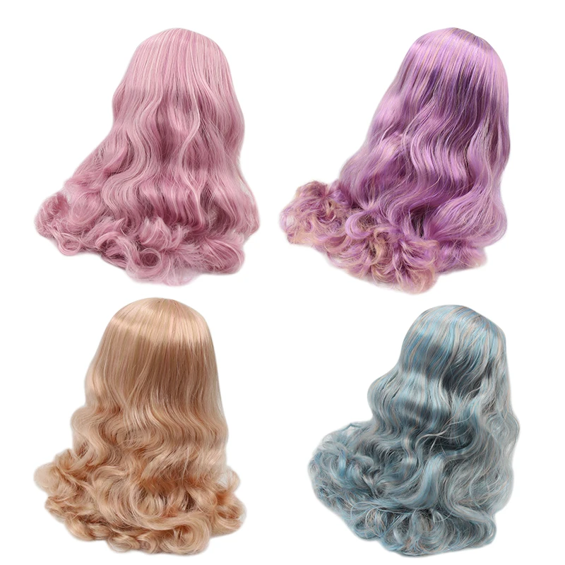 

DBS blyth doll icy rbl scalp and dome wavy mix colorful hair wig for custom doll anime