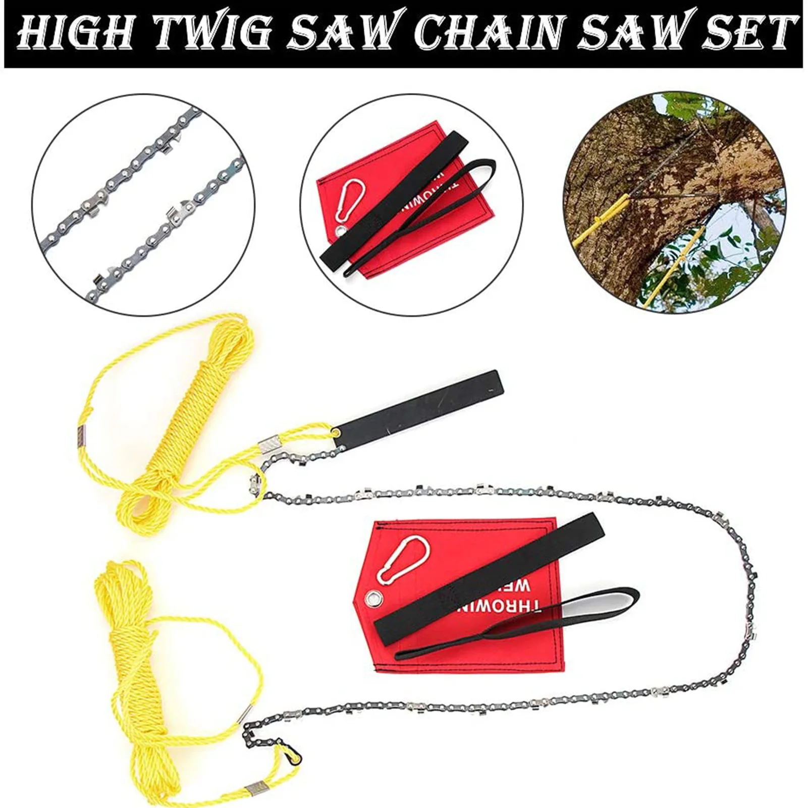 Hand-Held High-Altitude Rope Chain Saw Tether High Branch Saw Pruning Fruit Tree Saw Multi-function Garden Tool Hand Chain Saw