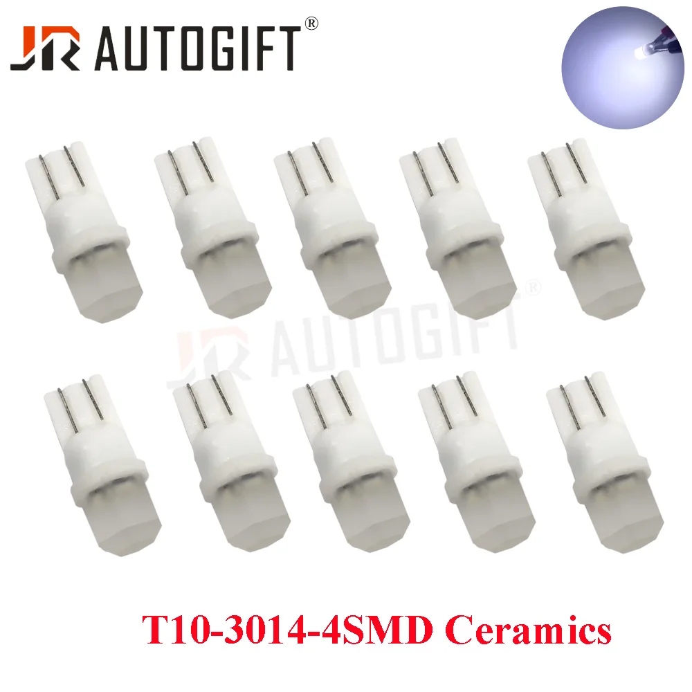 100PCS New bulb T10 W5W Ceramic 3014 4SMD 12V Wedge Licence Plate Light Turn Side Lamp Car Reading Dome Light Auto Parking Bulb