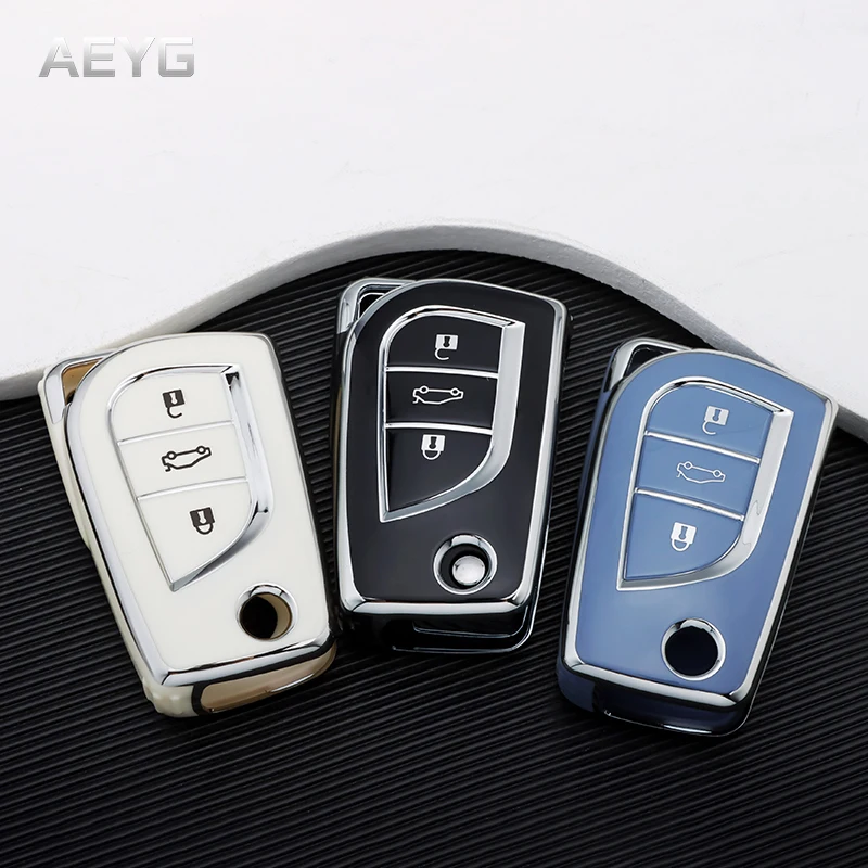 Fashion TPU Car Key Case Full Cover Shell Fob For Toyota Corolla Altis Auris Aygo Yaris Camry RAV4 Verso TC IM Shell Accessories