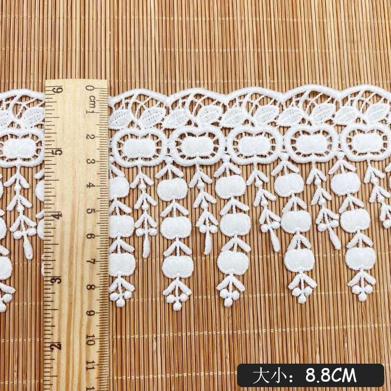 DIY Polyester Sewing Garment Curtain Home Furnishing Skirt Children'sClothes Accessories Apple Embroidery Milk Silk Tassels lace