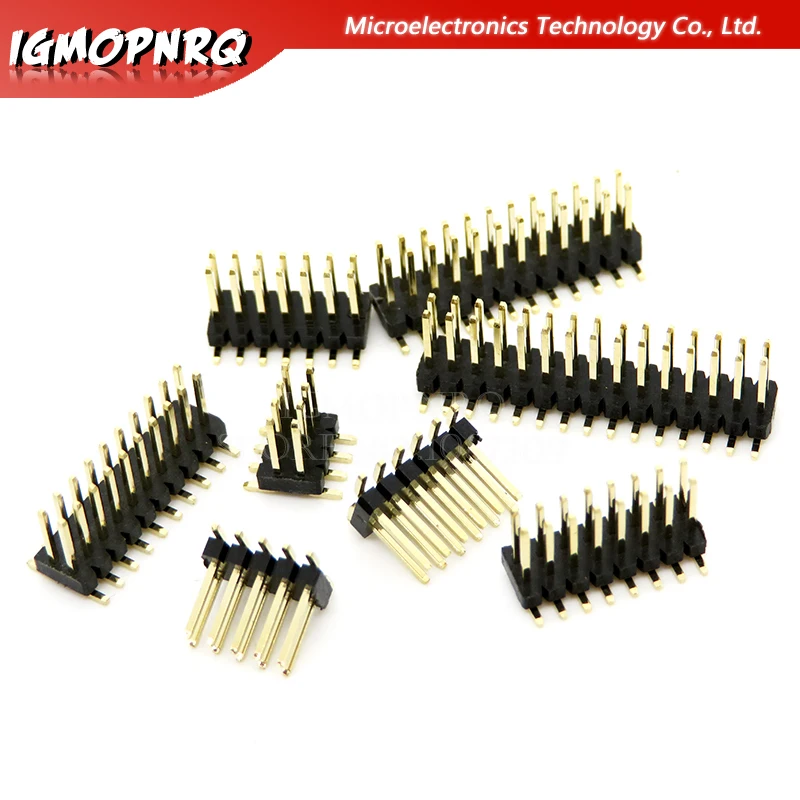 SMT 1.27mm 1.27 Double Row Male Breakaway PCB Board Pin Header Connector Pinheader 2*3/4/5/6/7/8/10/12/15/20/40p 3-50P