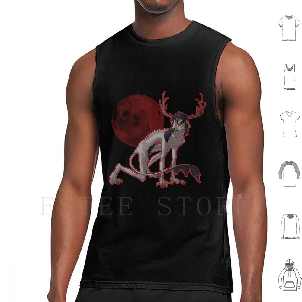 Wendigo Tank Tops Vest Cotton Wendigo Monster Myth Mythology Creature Moon Cannibal Awesome