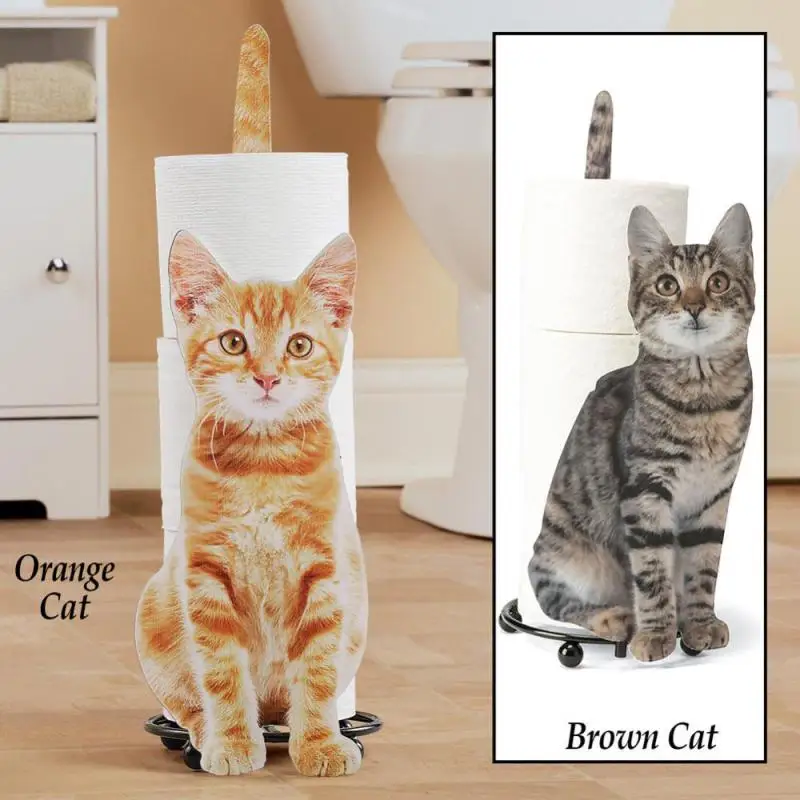 Toilet Paper Towel Holder Cat Shape Bathroom Toilet Paper Storage Rack Cute Toilet Roll Holder Paper Stand Gift For Cat Lovers