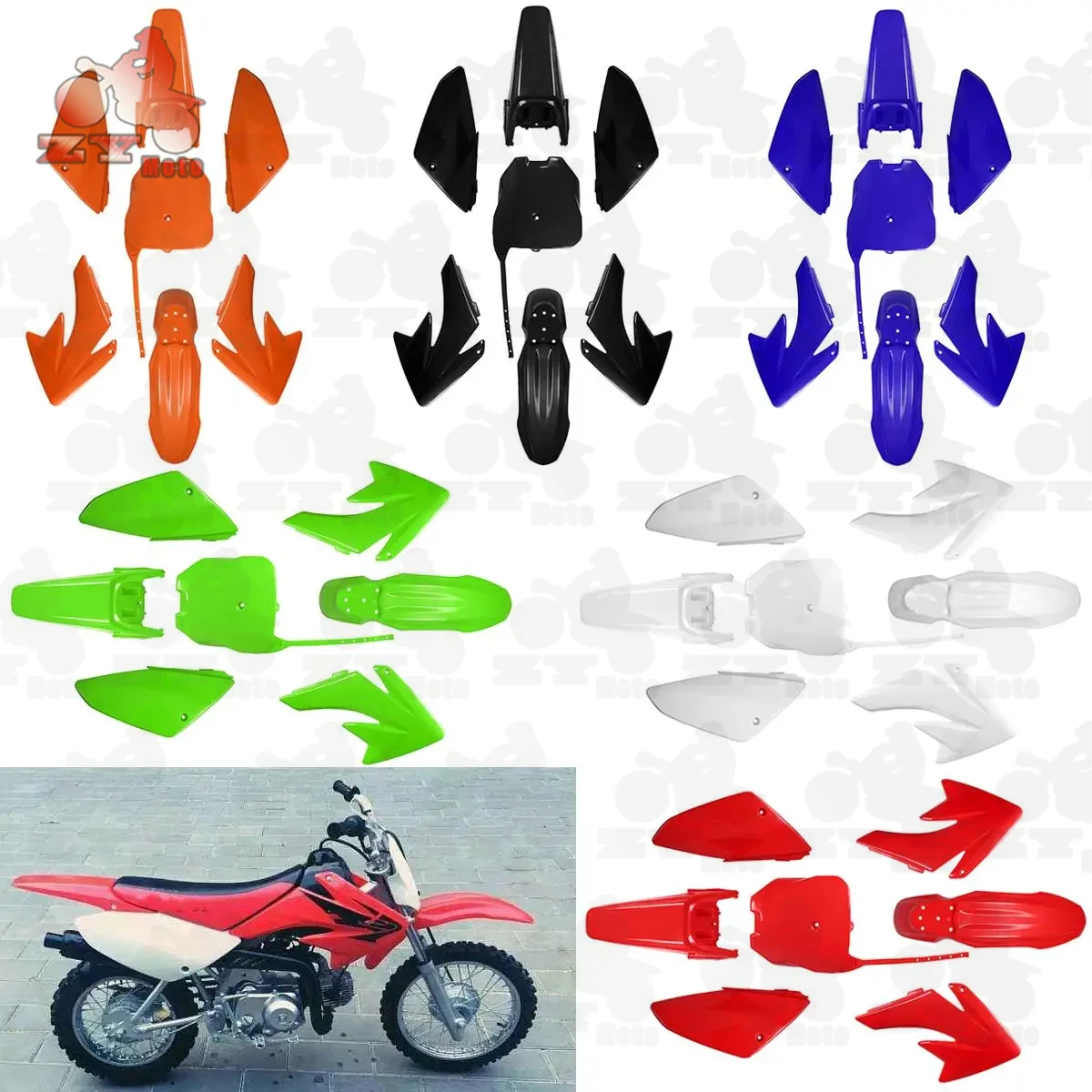 

Motorcycle Fender Fairing Set For Honda CRF70 Pit Bike 125cc 140cc 160cc