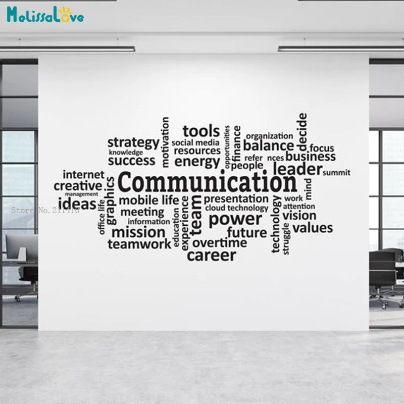 Communication Wall Stickers An Important Part of Teamwork Office Motivational Company Quote Decor Decals Vinyl YT5763