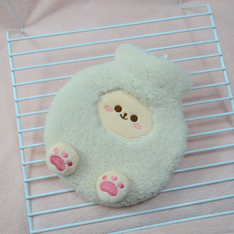 New Arrival 550ml Cute Cartoon Cloud Wool Velvet Hot Water Bottle Water Injection Warm Water Bag Stomach Warmer Handbag PVC