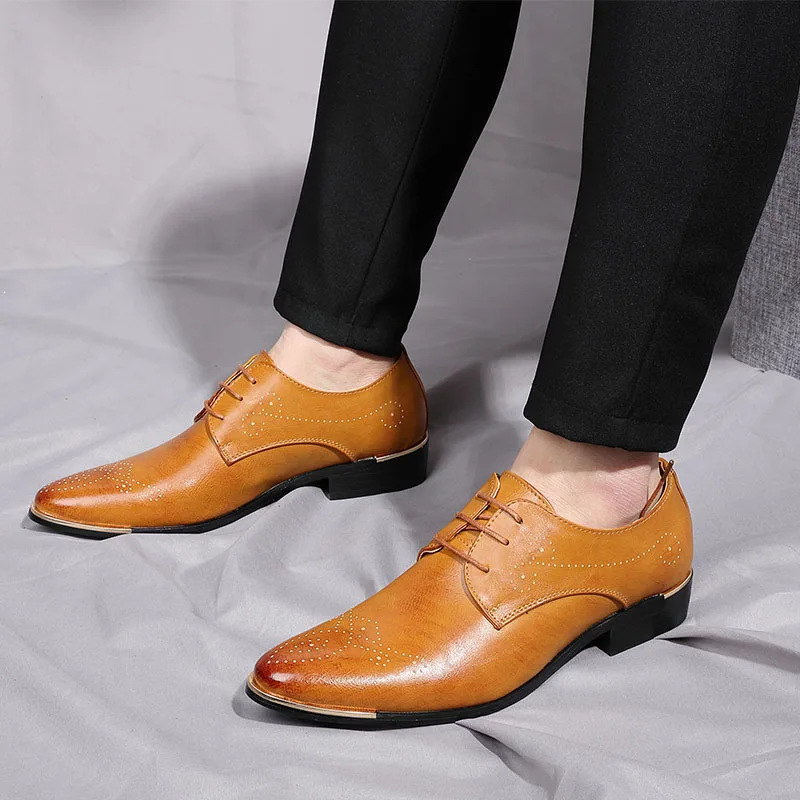 2020New Men Dress Shoes Fashion Oxford Business Men Shoes Pu Leather High Quality Soft Casual Breathable Men\'s Flats Slip-On Sho