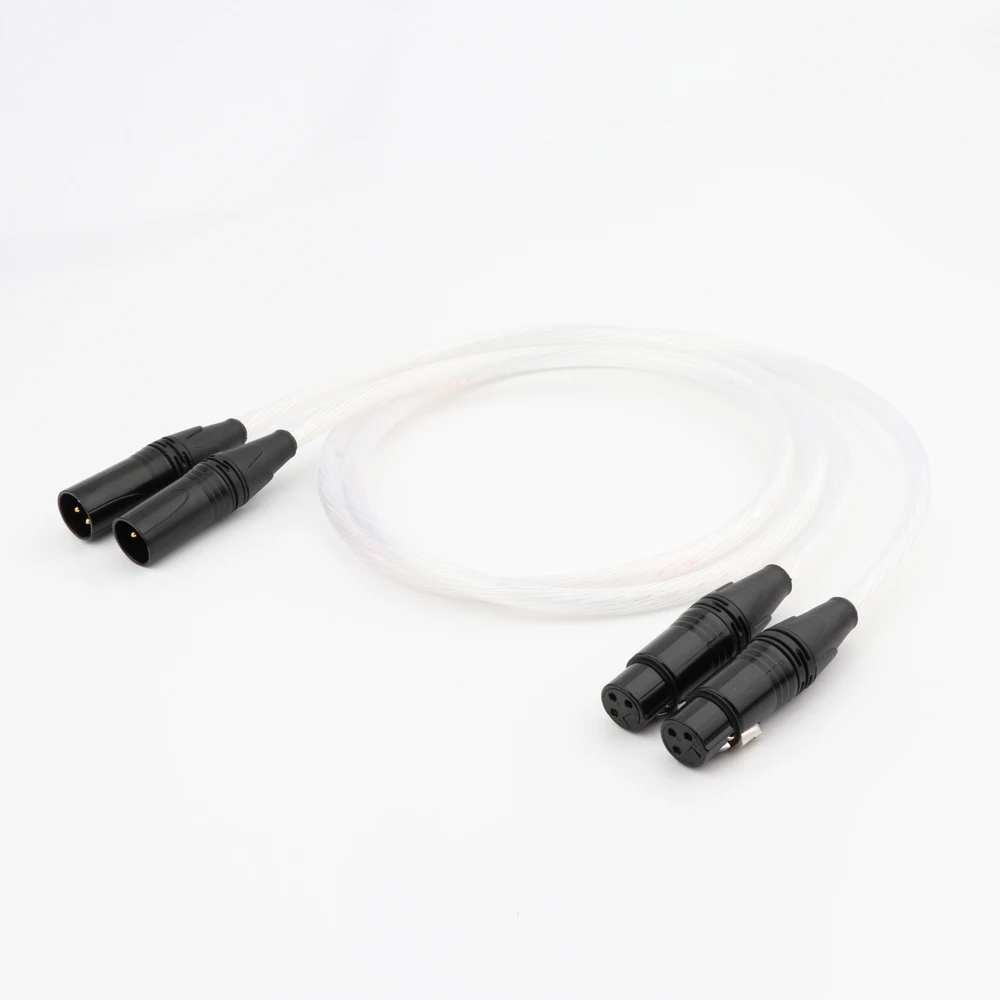 

Кабель Preffair X402A Hifi XLR, Hi-end OCC кабель 5N с покрытием из чистого серебра, кабель Hi-Fi 2 XLR «папа»-2 XLR «мама», линия балансировки