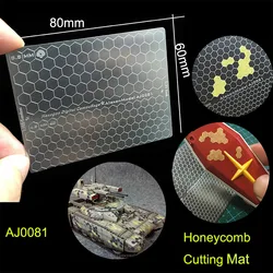 1/35 1/100  Stainless Steel Grooved Honeycomb Camouflage Cover Paper Cutting Mat Model Tool 80x60mm AJ0081