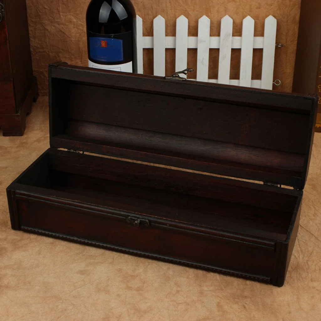 Vintage Retro Single Wine Bottle Wood Storage Gift Box Wood Single Wine Storage Gift Case