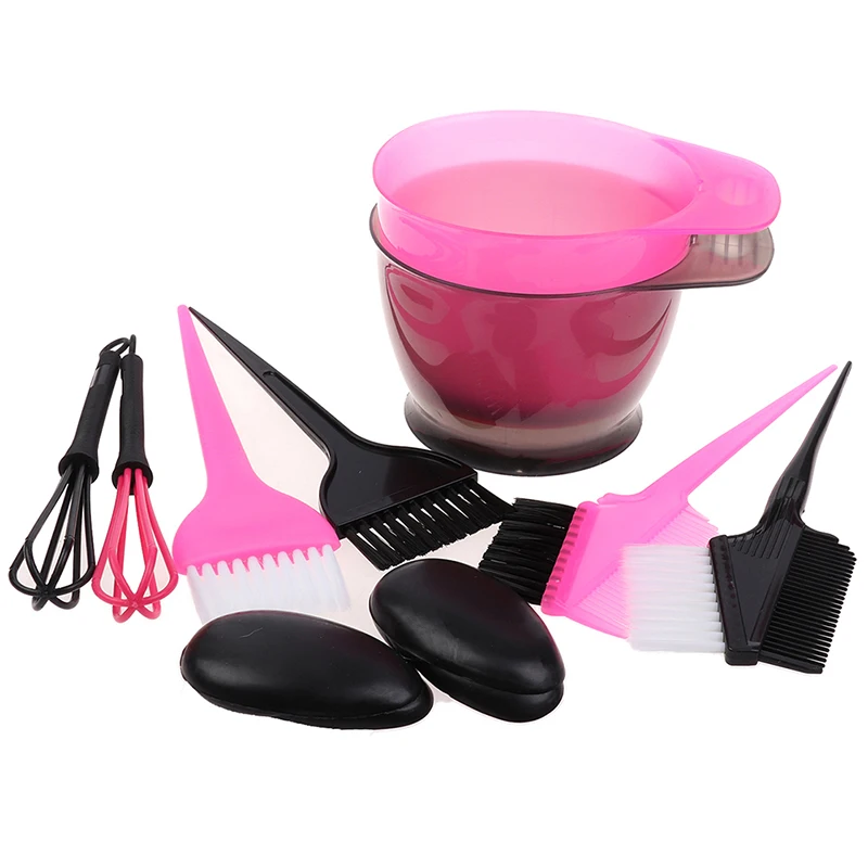 1set Mixer pewarna warna rambut, Kit alat kuas cat rambut sederhana aplikator Salon pewarna mangkuk sisir