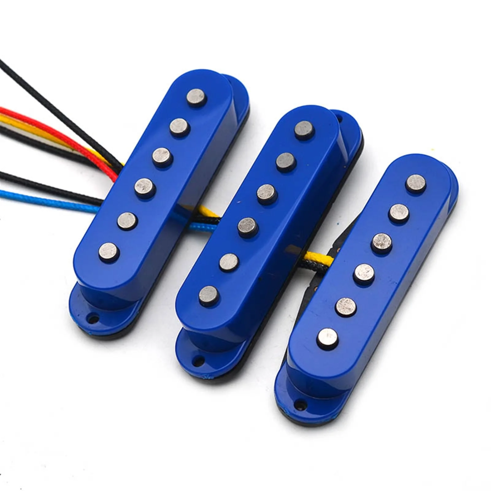 Alnico 5 pastilla de bobina de fibra superior escalonada de bobina única pastilla de guitarra eléctrica cuello/medio/puente 50/50/52mm para guitarra azul