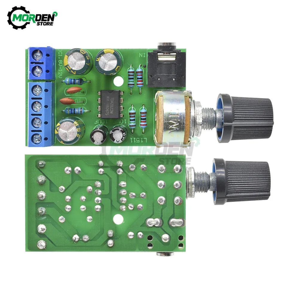 Amplifier Board DC 1.8-12V 2.0 Channel Stereo AUX Audio Amplifier Module AMP with 50K Ohm Potentiometer TDA2822 TDA2822M