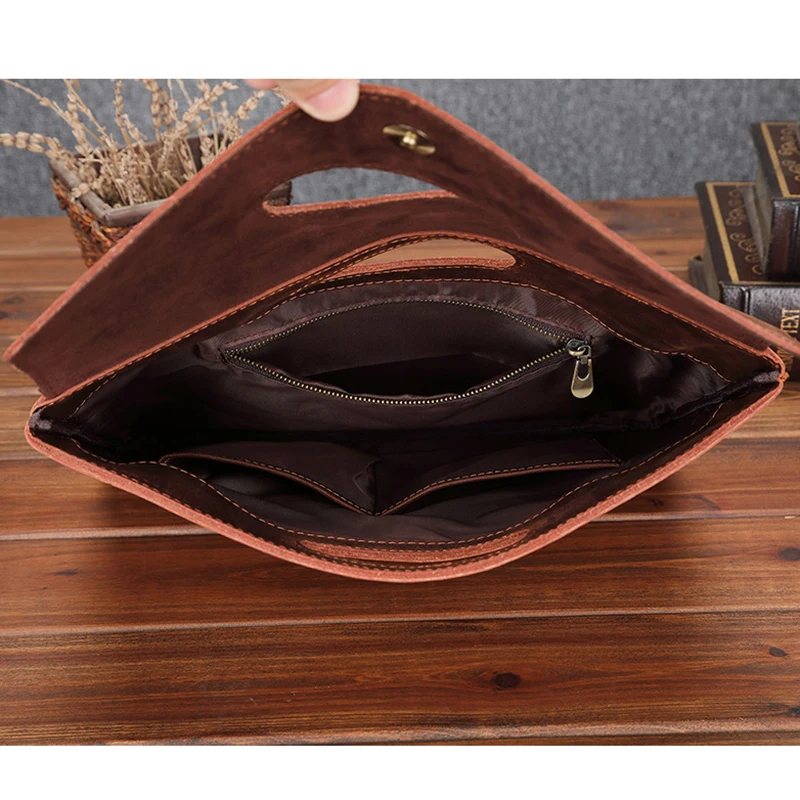 Luxury Men\'s Handbag Genuine Leather Shoulder Bag for Man Casual Messenger Bag Male Leather Purse Travel Business Totes for IPAD