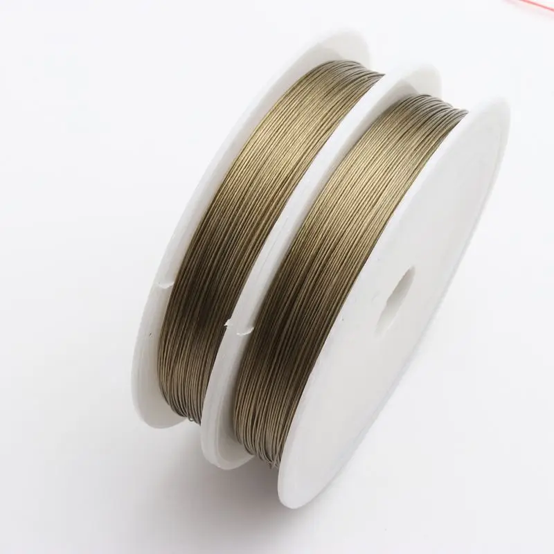 0.8mm Silver Gold Stainless Stell 1 roll  Steel String Thread Wire For Necklace Bracelet Wireband Chain Jewelry Making Hand Made