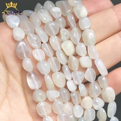 5-8mm Natural Gem Stone Irregular White Moonstone Loose Spacer Beads For Jewelry Making DIY Bracelet Accessories 15