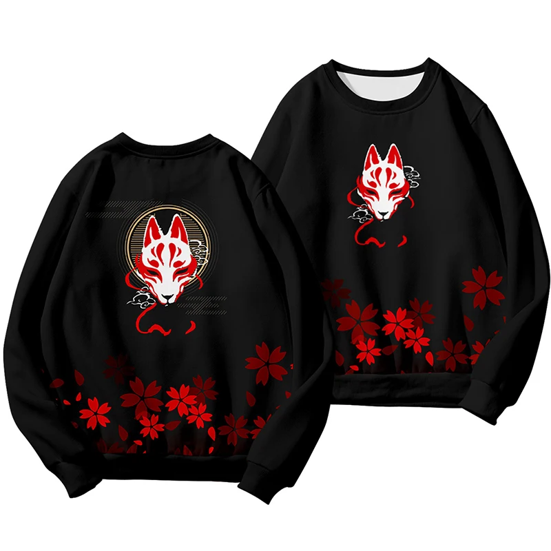 

Fashion Print Fox Mask 3d Hoodies Pullover Costume Men Women Capless Sweatshirts Tops O-neck Long Sleeve Boys Girls Sport Hoodie