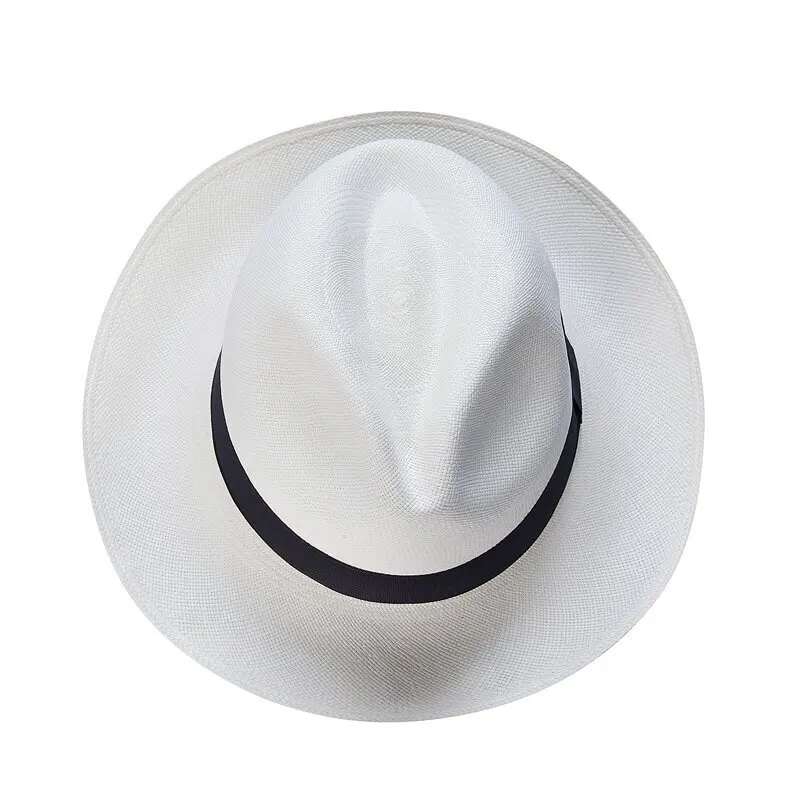 Sombrero de panamá clásico para hombres y mujeres, sombrero de moda Vintage con ala ancha, suministro de viaje al aire libre LL @ 17