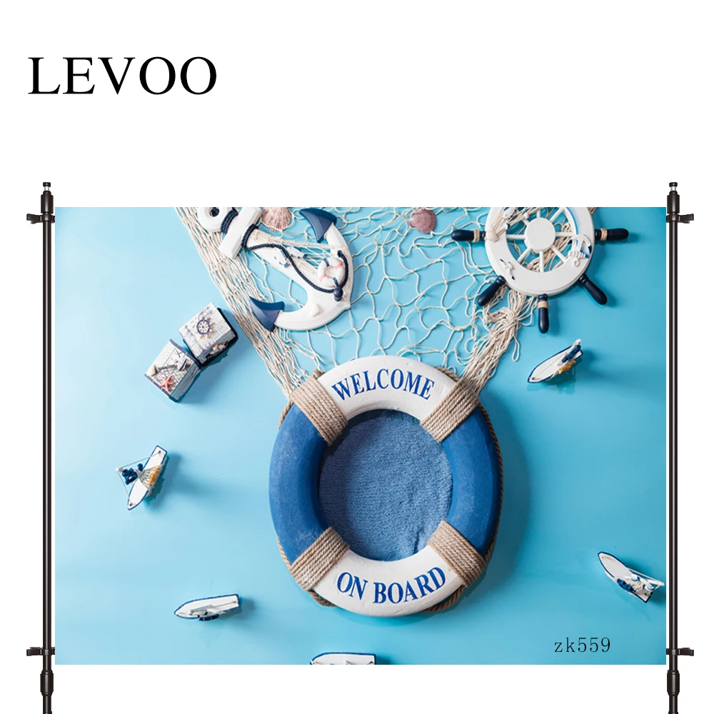 LEVOO photographic background blue Lifebuoy navigation adventuredream background photobooth photo studio fabric shoot