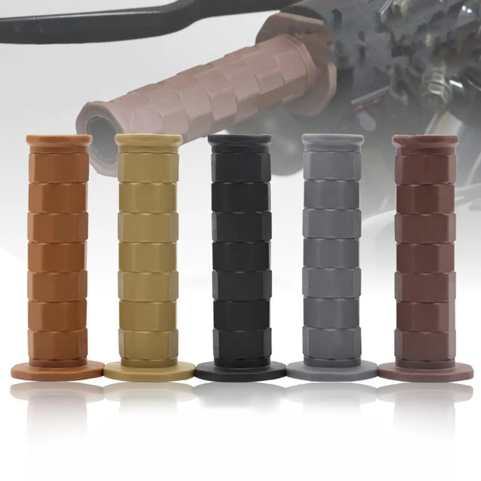 Retro brown motorcycle cross gripss left right rubber parts motorcycle handle grip rbike handlebar classic vintage motorcycle