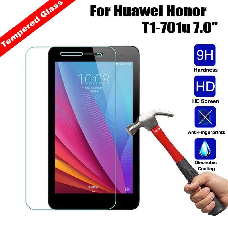 9H Screen Protector for Huawei Mediapad T1 7.0 T1-701u Tempered Glass For Huawei T2 7.0 701w 7 inch Protective Film Guard Glass