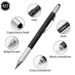 7 in 1 Multifunction Ballpoint Pen With Modern Handheld Tool Designed To Measure Technical Ruler Screwdriver Touch Screen Stylu