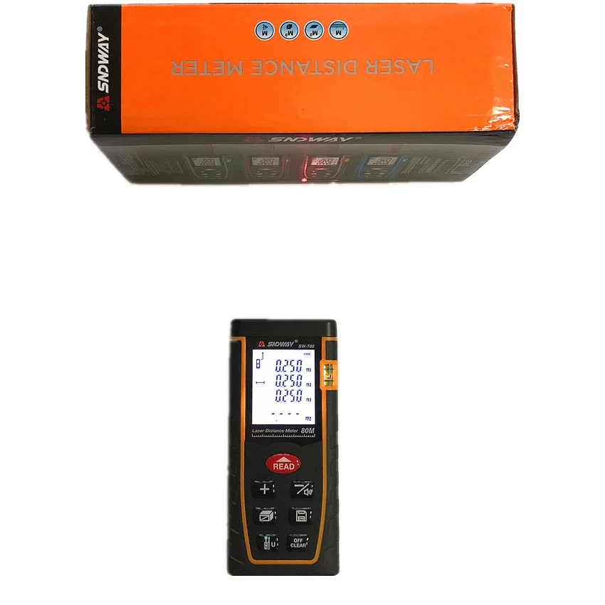Laser Distance Meter SW-T80 80m 262ft Laser Bubble Level Range Finder Building Measure Tape Tester Tools Infrared Rangefinder