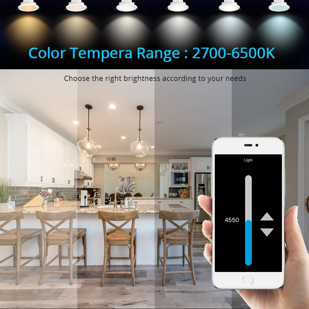 Zemismart Zigbee Smart LED Decke Licht RGBCW Dimmbare Downlight Tuya SmartThings App Alexa Google Home Sprach Dekorative Lampe